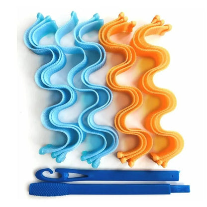 12-Pack Heatless Hair Curlers – Soft Bendy Roller Rods for Waves & Curls, No Heat Styling Tools