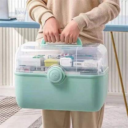 Large Capacity Portable Medicine Storage Box – Multi-Layer First Aid Organizer Case