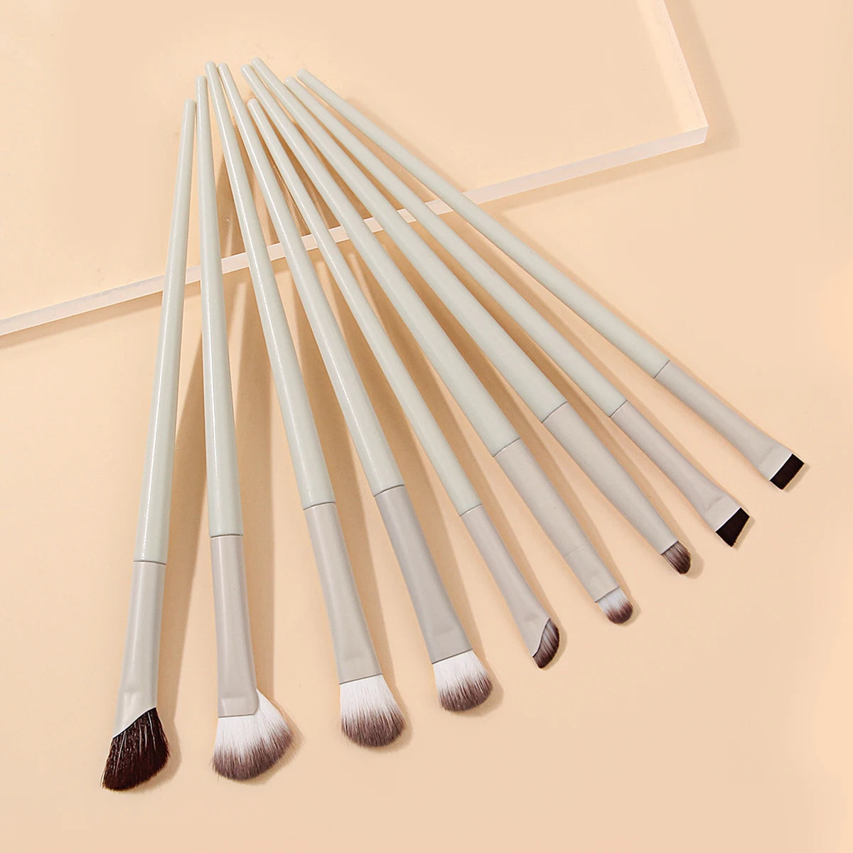 9PCS Professional Eye Makeup Brush Set Ultra Thin Eyeliner Nose Contour Smudge Nylon Brushes K