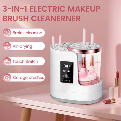 Makeup Brush Cleaner & Dryer – 3-in-1 Automatic Cleaning, Drying & Storage System