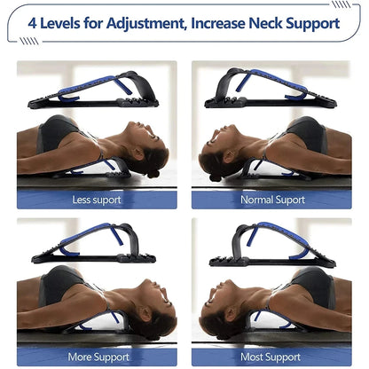 Adjustable Back Stretcher & Lumbar Support Device – Multi-Level Spine Board for Lower & Upper Back Pain Relief, Stretching & Massage