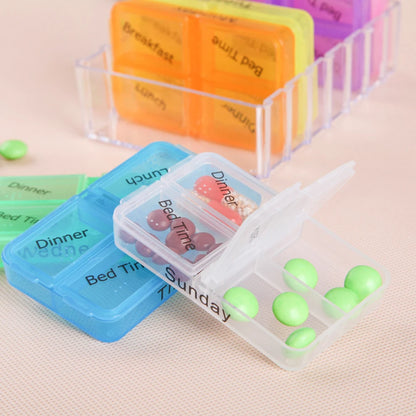 28-Compartment Medicine Box Organizer – Drawer-Style Pill Storage Case, Plastic Home Health Care Organizer