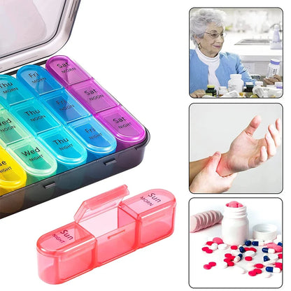 Weekly Pill Organizer 7 Day, 3 Times a Day | Large Travel Pill Box with 21 Compartments for Vitamins & Supplements