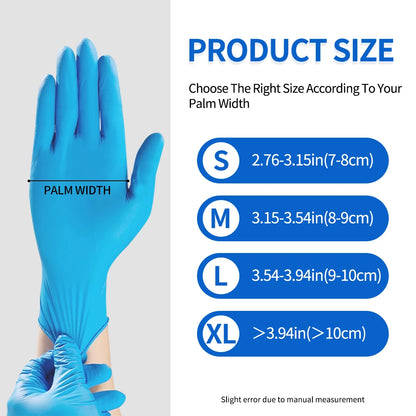 200/400 PCS Nitrile Disposable Gloves Powder Free Latex Free Food Handling Cleaning