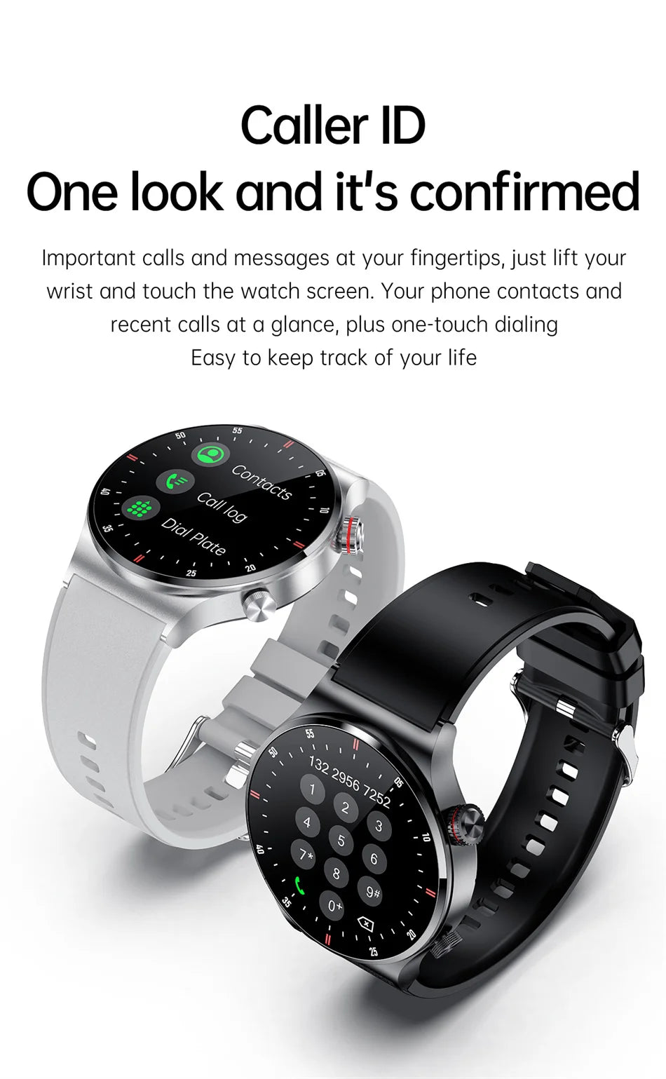 Men’s Bluetooth Call Smart Watch with GPS – AMOLED Full Screen Fitness Tracker for iOS & Android