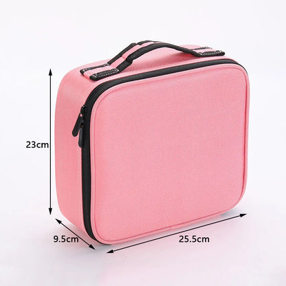 Professional Makeup Case – Women’s Cosmetic Organizer, Brush & Nail Tool Storage Box, Beauty Travel Suitcase
