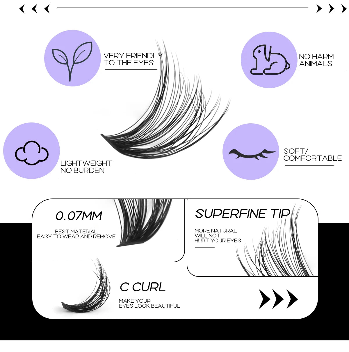 GROINNEYA DIY Lash Extension Kit – Cluster & Individual Lashes with Bond & Seal