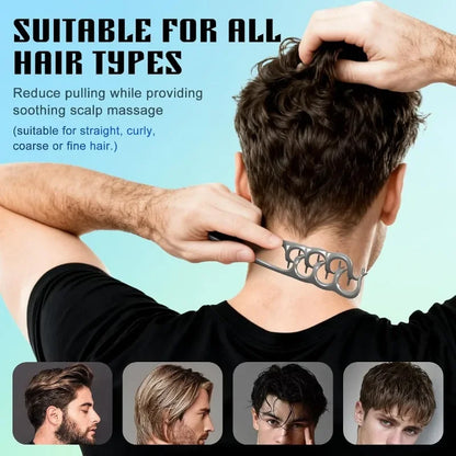Wide Tooth Volumizing Hair Comb for Men – Detangling Styling Comb for Curly, Wavy & All Hair Types