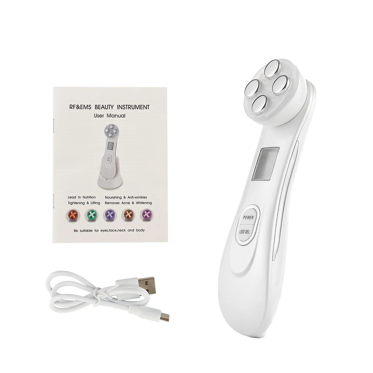 5-in-1 RF EMS LED Photon Beauty Device – Skin Lifting, Anti-Wrinkle & Tightening Facial Massager
