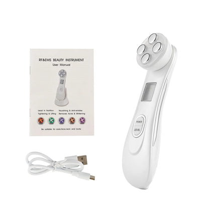 5-in-1 RF EMS LED Photon Beauty Device – Skin Lifting, Anti-Wrinkle & Tightening Facial Massager