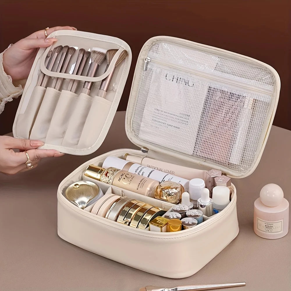 Large Capacity Women's Cosmetic Bag – Detachable Travel Makeup Organizer, Toiletry Storage & Wash Kit Case