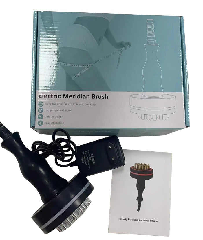 Heated Vibration Body Massage Brush with Microcurrent & LED Light – Electric Body Massager for Relaxation