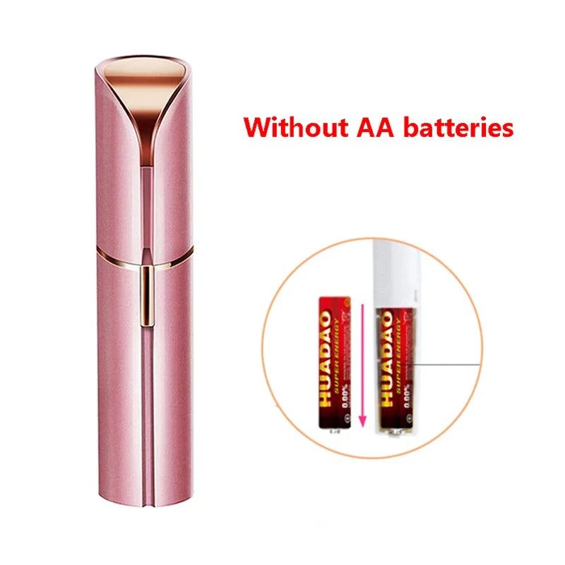 Electric Facial Hair Remover – Lipstick-Style Painless Epilator for Eyebrows, Upper Lip, Bikini & Sensitive Areas