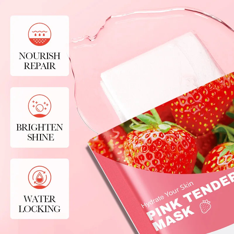 10 Pcs Fruit Facial Masks – Moisturizing, Brightening & Firming Korean Skincare Sheet Masks for Hydrating Face Care