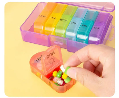 Weekly Pill Organizer 7 Day Pill Box Portable Medicine Tablet Storage Case Travel Container