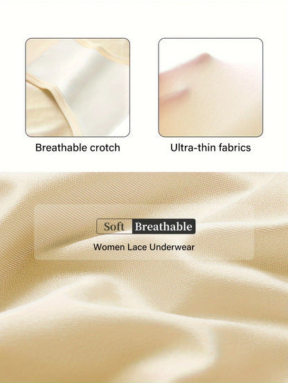 Women’s High Waist Mesh Brief Panties Breathable Seamless Tummy Control Underwear
