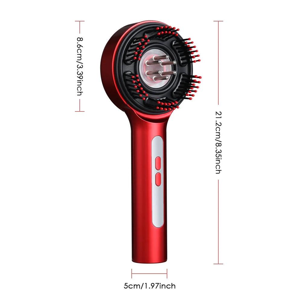 Electric Microcurrent Massage Comb – 660nm Red Light Hair Growth & Scalp Massager for Hair Care, Relaxation & Blood Circulation