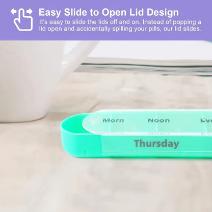 Weekly Pill Organizer with Leather Carrying Case – 7-Day AM/PM Pill Box | Travel Medication Storage Case