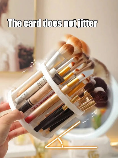 Makeup Brush & Cosmetics Storage Rack – Desktop Organizer for Lipsticks, Brushes, and Vanity Accessories