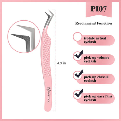 Eyelash Extension Tweezers with Fiber Tips – High-Precision, Anti-Static Lash Tools for Makeup Artists