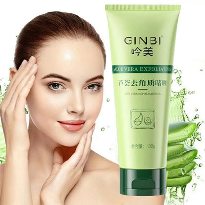 Aloe Vera Face Exfoliating Gel Scrub – Gentle Facial Cleanser, Removes Impurities, Moisturizes & Helps Reduce Pores – 30g / 100g