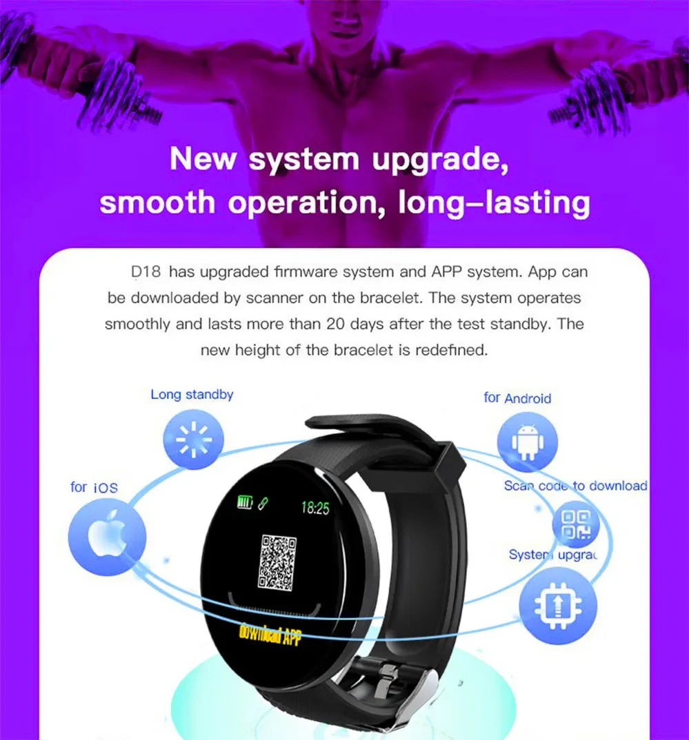 XMSJ Smart Watch Fitness Tracker | Heart Rate & Sleep Monitor | Activity Tracker | Round Touch Screen | Android & iOS