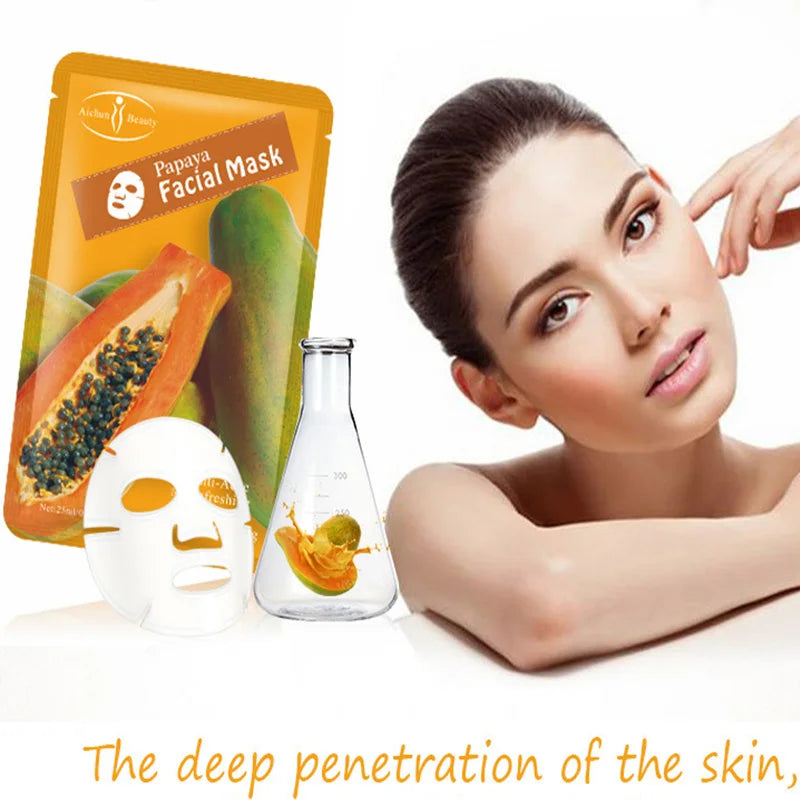 Natural Fruit Facial Sheet Masks – Hydrating, Oil-Control, Moisturizing Skincare with Blueberry, Cucumber, Pomegranate & Aloe