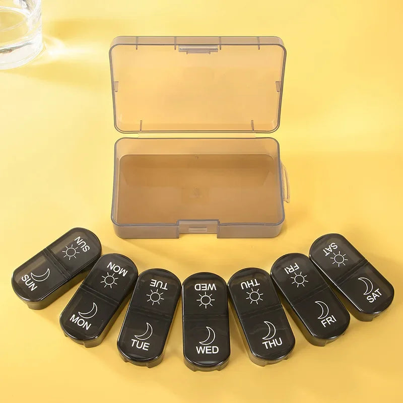 Weekly Pill Organizer 7 Day Pill Box Portable Medicine Tablet Storage Case Travel Container