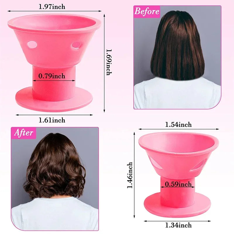 10PCS / 20PCS Silicone Heatless Hair Curlers – Soft Rubber No-Clip Hair Rollers for DIY Waves & Curls