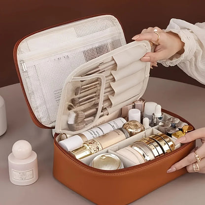 Large Capacity Women's Cosmetic Bag – Detachable Travel Makeup Organizer, Toiletry Storage & Wash Kit Case