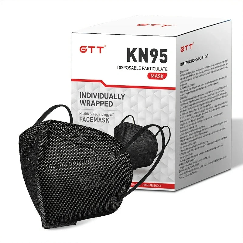 KN95 Face Masks 5-Layer Protective Masks Individually Wrapped Breathable Foldable