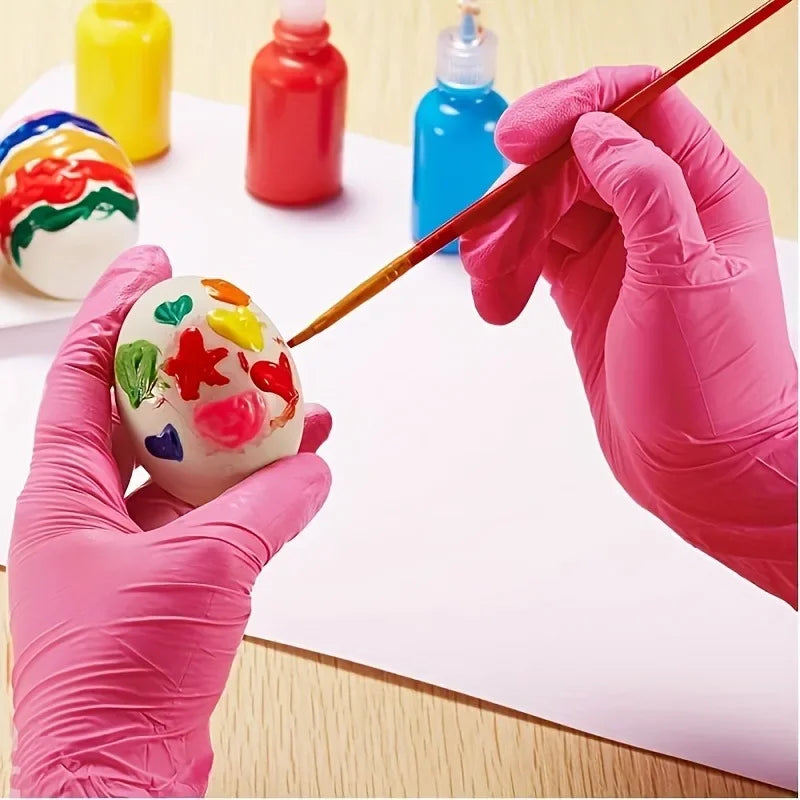 Multi-Color Nitrile Disposable Gloves – Latex-Free, Waterproof, Durable Household Cleaning Gloves (XS/S/M/L Sizes Available)