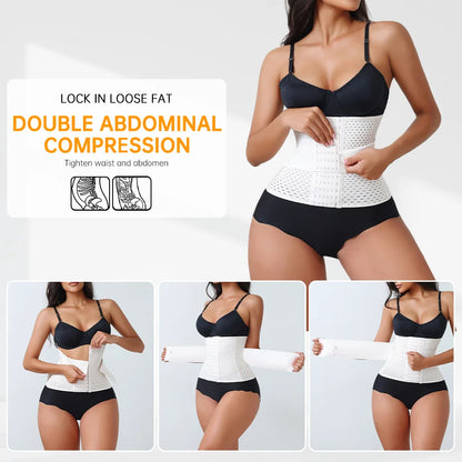 Women’s Adjustable Waist Trainer Corset Double Belt Tummy Control Workout Shapewear