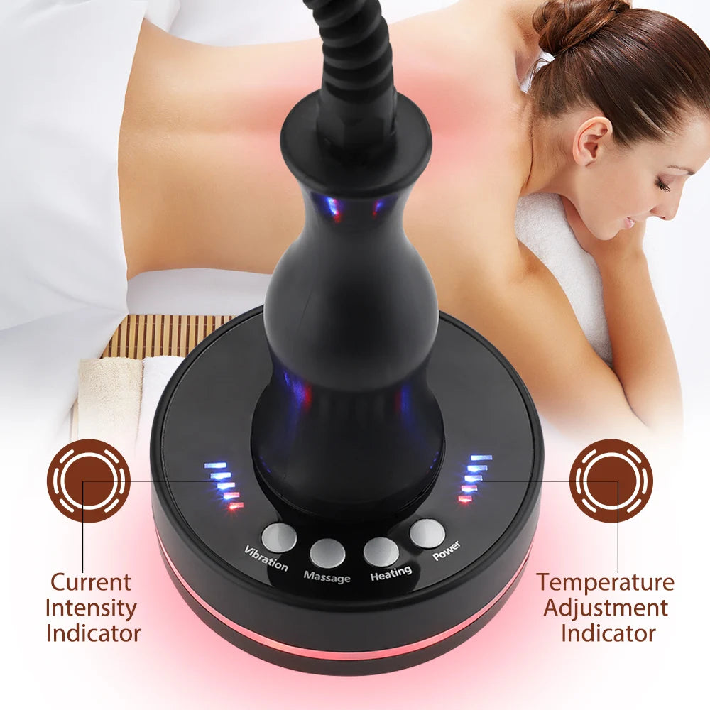 Heated Vibration Body Massage Brush with Microcurrent & LED Light – Electric Body Massager for Relaxation