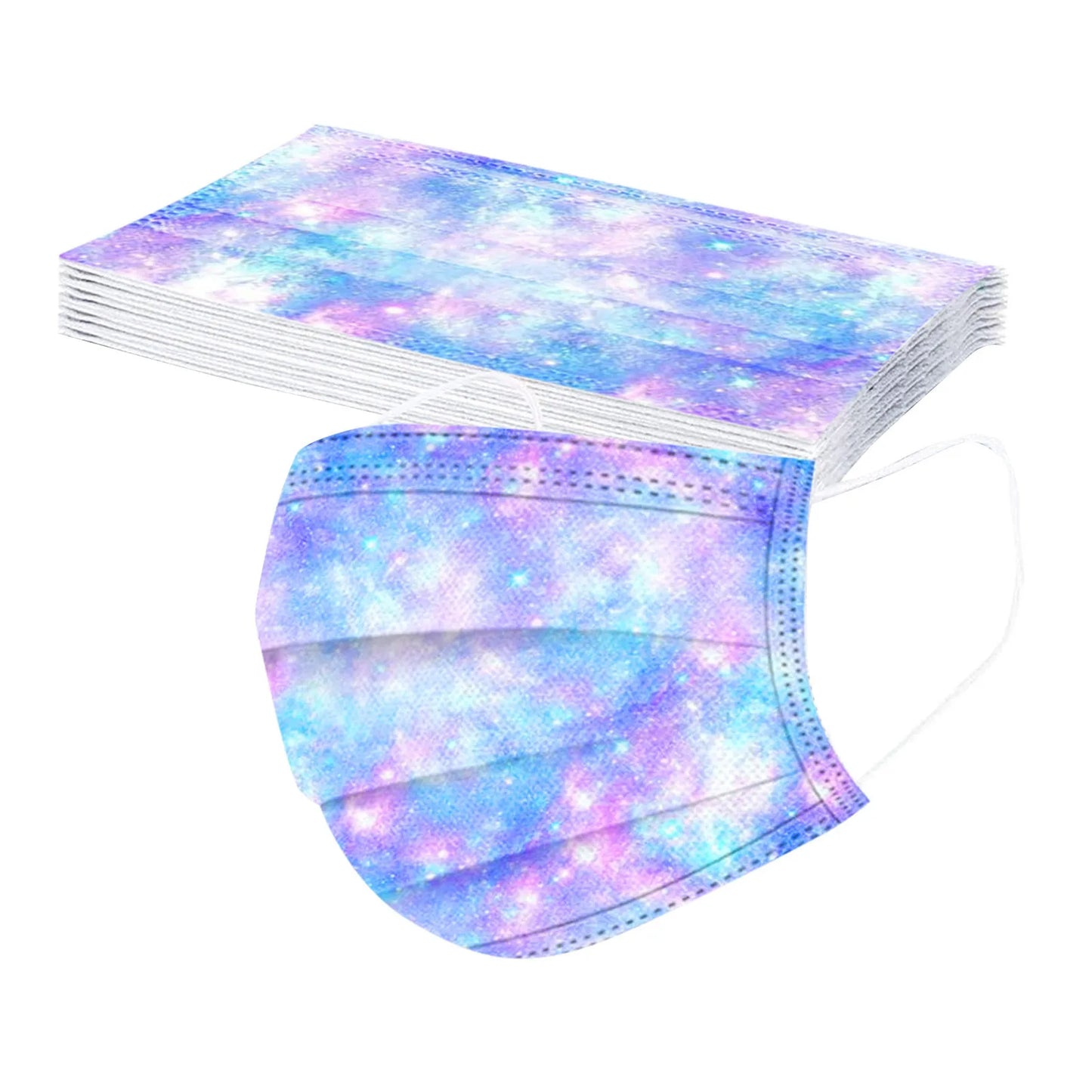 Children’s Gradient Star Disposable Face Masks – 3-Ply Non-Woven, Outdoor Use, Cute Printed Design (50 Pack)