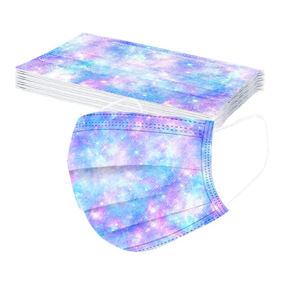 Children’s Gradient Star Disposable Face Masks – 3-Ply Non-Woven, Outdoor Use, Cute Printed Design (50 Pack)