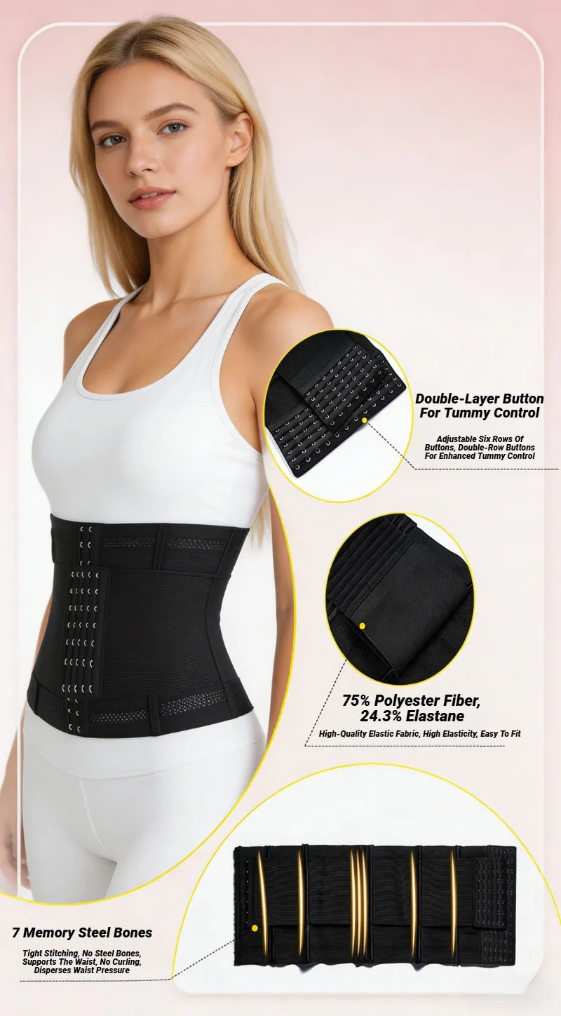Women’s Waist Trainer Corset Body Shaper Firm Tummy Control Waist Cincher Belt
