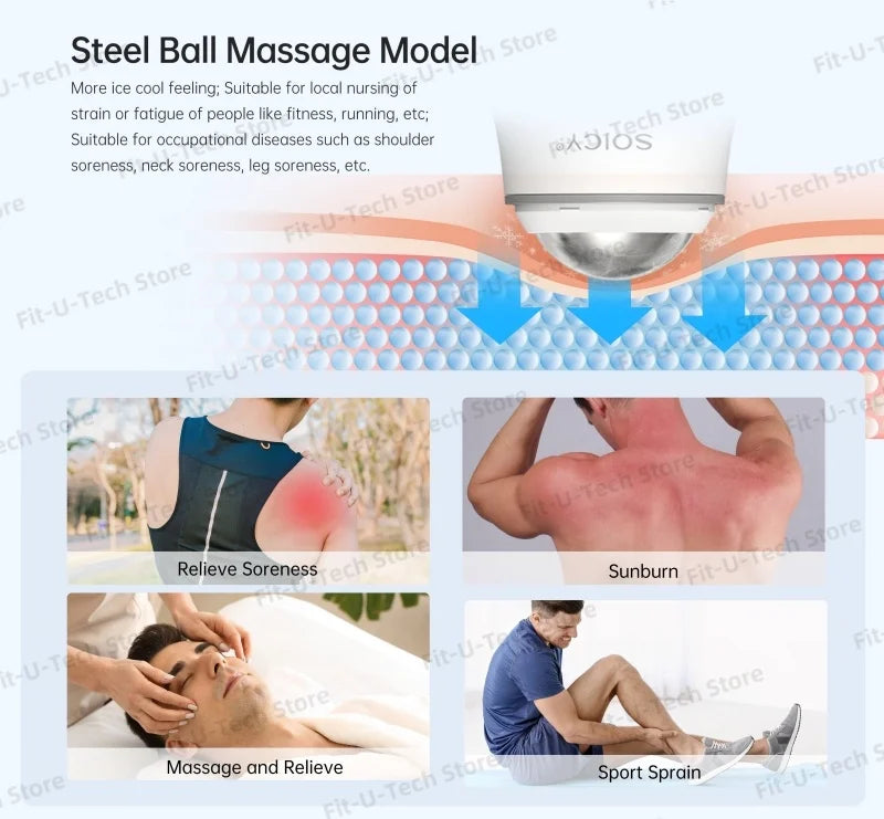 Stainless Steel Ice Roller for Face Cooling Massage Puffiness Skin Care Tool