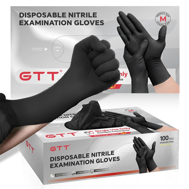GTT Nitrile Disposable Gloves 5.5 Mil Powder Free Latex Free Purple S-XL