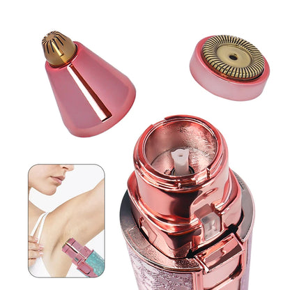 2-in-1 Rechargeable Facial Hair Remover & Eyebrow Trimmer with LED Light – USB Electric Razor for Face & Lips