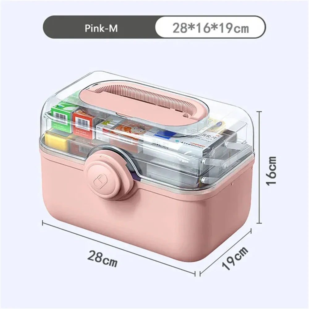 Large Capacity Portable Medicine Storage Box – Multi-Layer First Aid Organizer Case