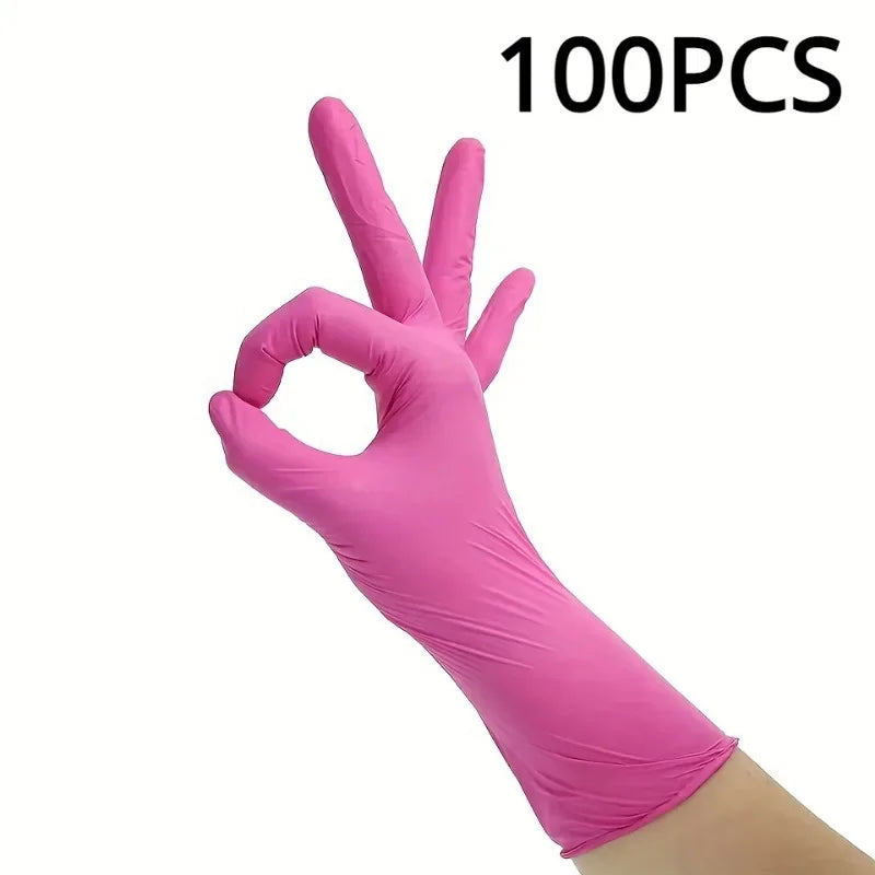 Multi-Color Nitrile Disposable Gloves – Latex-Free, Waterproof, Durable Household Cleaning Gloves (XS/S/M/L Sizes Available)