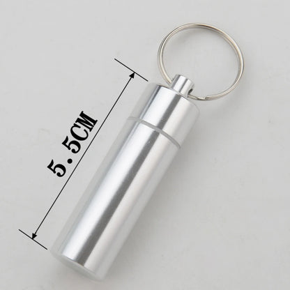 Waterproof Aluminum Pill Box – Portable Medicine Case with Keychain for Travel, Outdoor, and Emergency Use