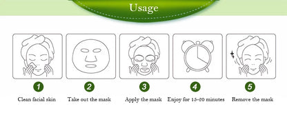 10 Pcs Natural Plant Facial Masks – Moisturizing, Oil Control & Anti-Aging Korean Sheet Masks with Fruit and Aloe Extracts