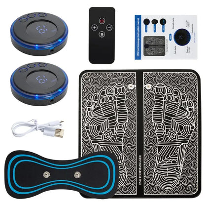 Electric EMS Foot Massager Pad – Muscle Stimulator Massage Mat, USB Rechargeable, for Foot Relaxation & Circulation Improvement