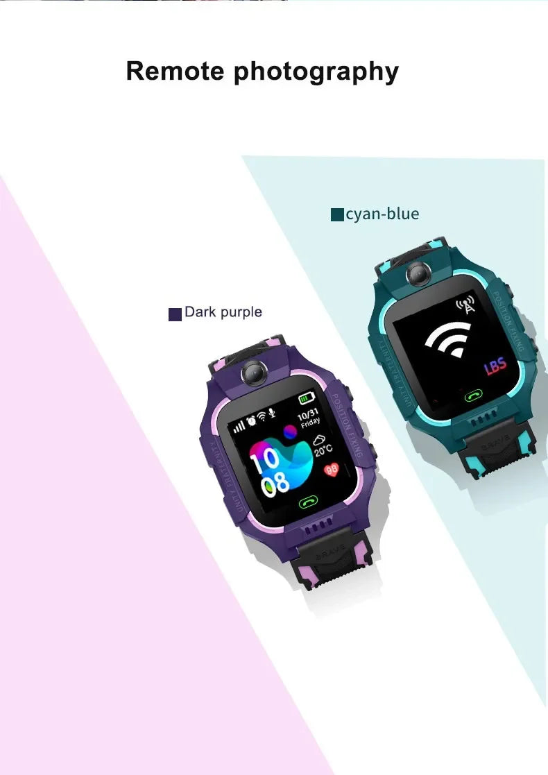 Kids 2G Smart Watch SIM Card SOS Call Camera Voice Chat Touch Screen Q19