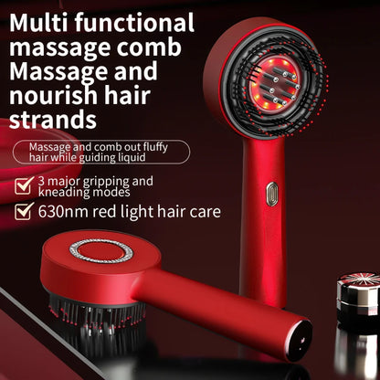 Electric Microcurrent Massage Comb – 660nm Red Light Hair Growth & Scalp Massager for Hair Care, Relaxation & Blood Circulation