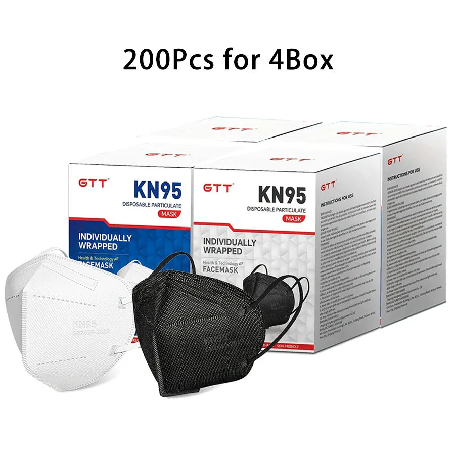 KN95 Face Masks 5-Layer Protective Masks Individually Wrapped Breathable Foldable