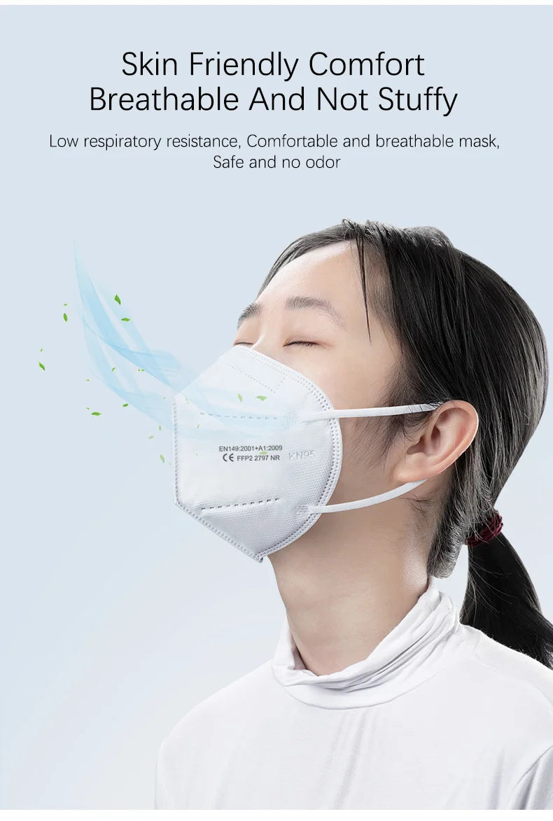 Multi-Color KN95 Face Masks 10/50/100/200 PCS – 5-Layer Protection