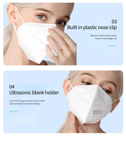 Multi-Color KN95 Face Masks 10/50/100/200 PCS – 5-Layer Protection